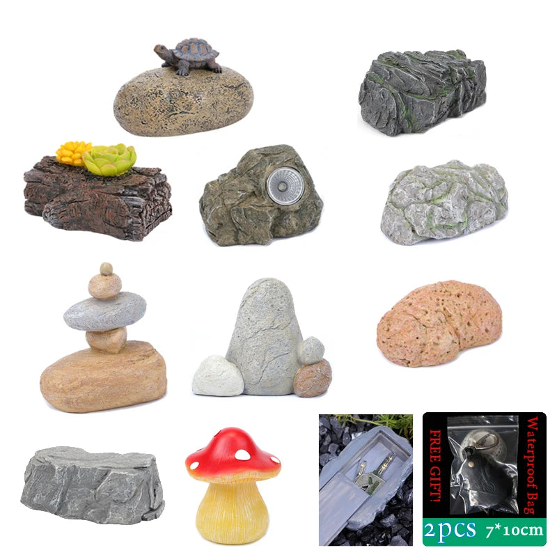 Sight Secret Rock Stone Shape Key Safe Box Hidden Storage Compartment For Home Garden RV Spare Keys Safes Free Gift Zipper Bag GOOD Vibrations Adult Super Store