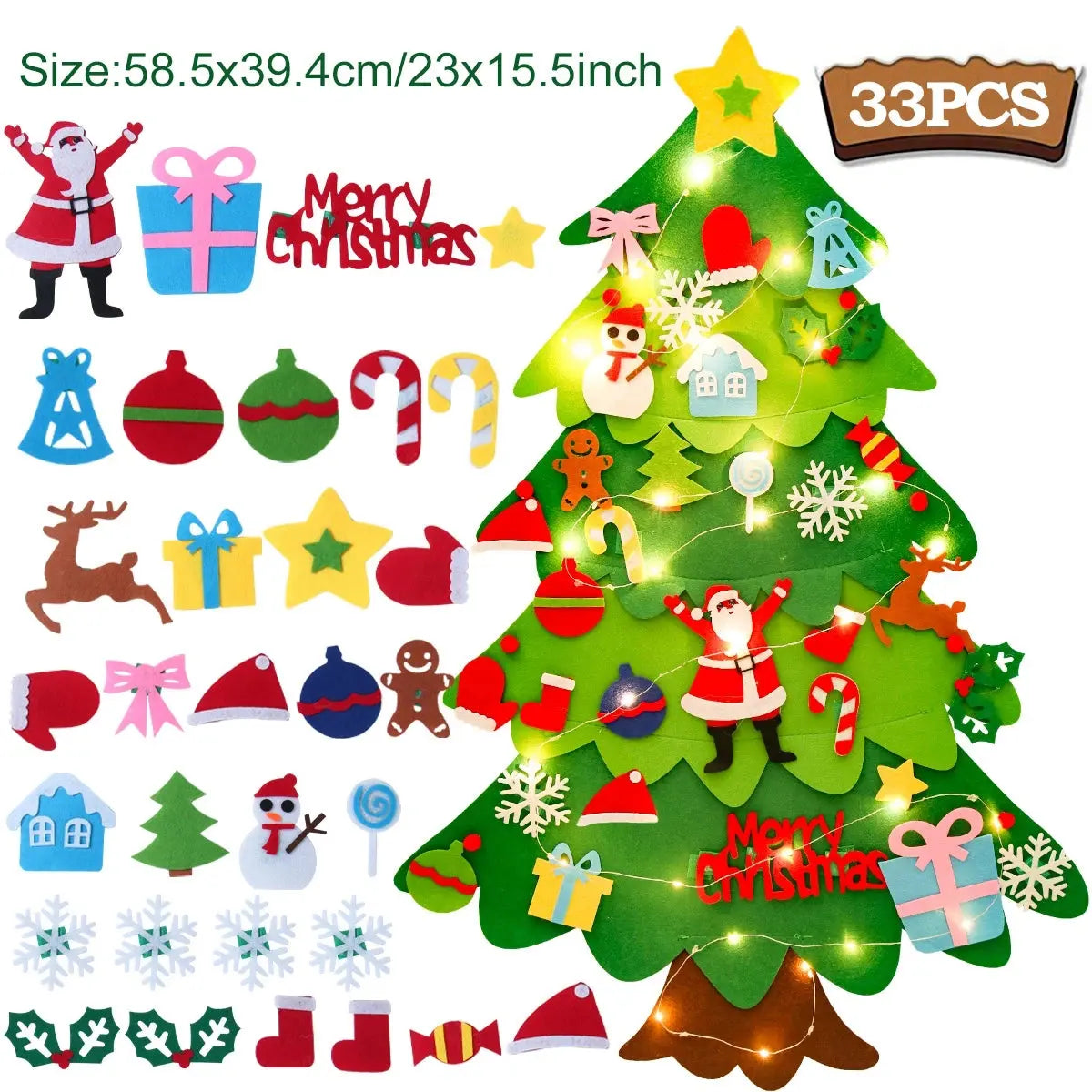 Kids DIY Felt Christmas Tree Merry Christmas Decorations For Home 2025 Christmas Ornaments Navidad 2026 New Year Gifts Xmas Tree Good Vibrations