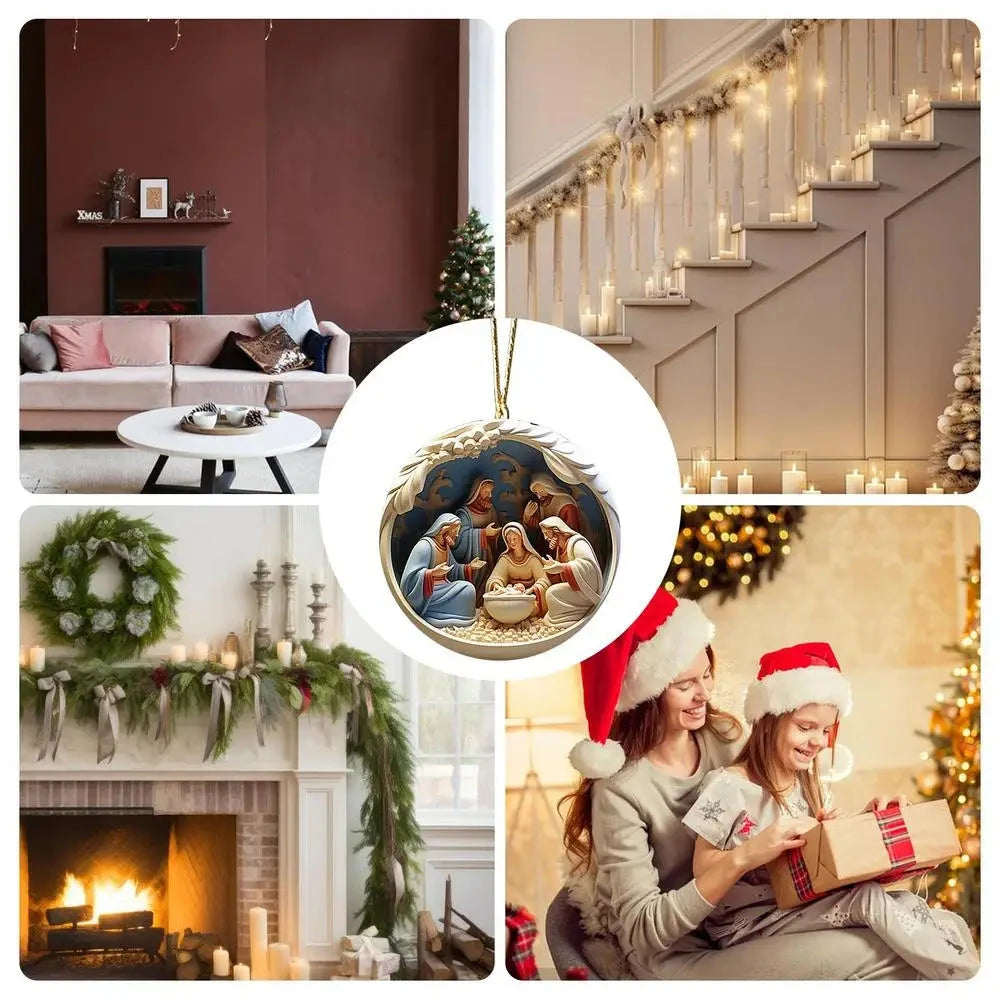 Christmas Tree Pendant Jesus Christ Hanging Ornaments Christmas Tree Ornament Christian Gifts Exquisite Xmas Ornaments Good Vibrations