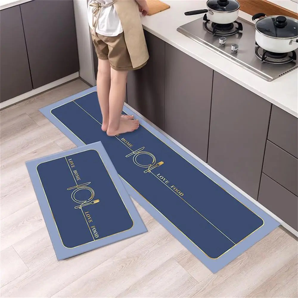Soft Washable Non-Slip Kitchen Floor Mat for Bedroom Living Room Hallway Bathroom Entrance Long Bedside Carpet Good Vibrations