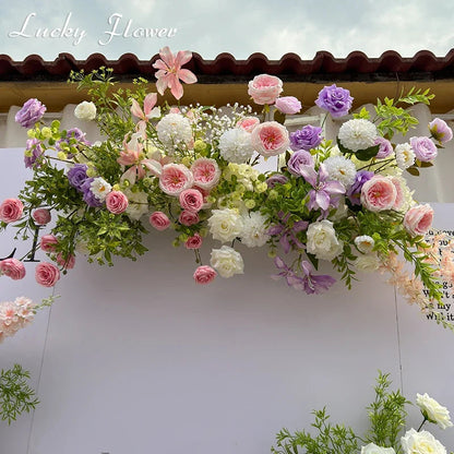 Outdor Wedding Decoration Artificial Flowers Hanging Flower Row Road Leading Flower Ball Floral Backdrop Decor Floor Flower Row Good Vibrations