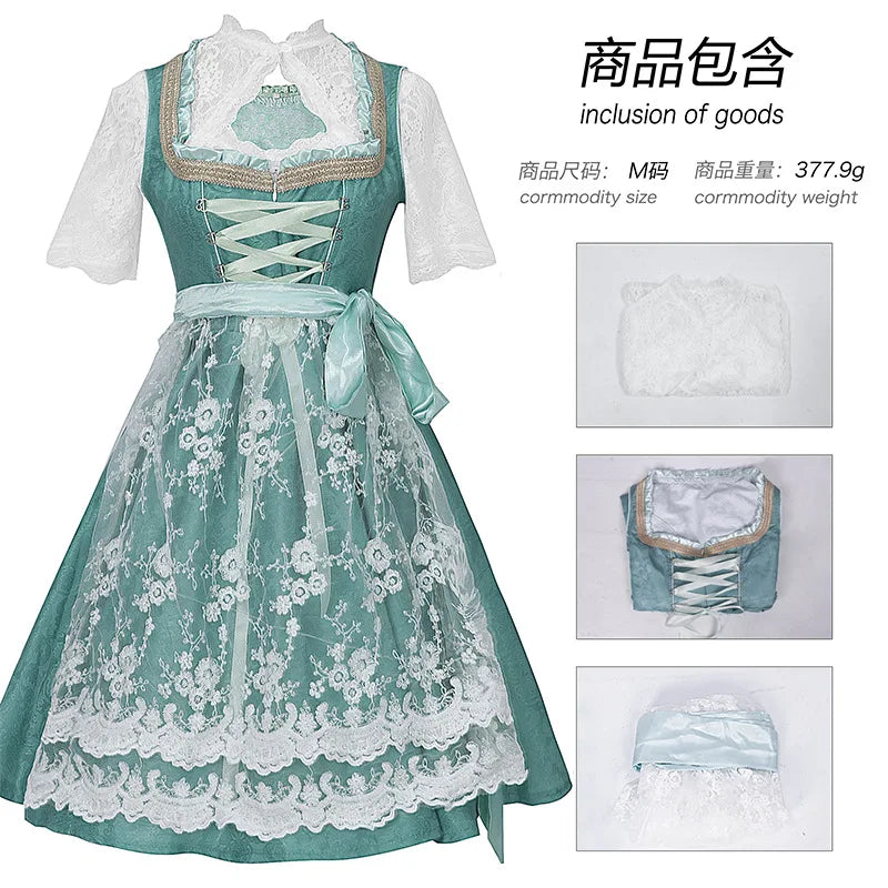 Halloween Carnival Cosplay Costume German Oktoberfest Maid Dress Woman Bavarian Traditional Embroidery Outfits Performance Girl Good Vibrations