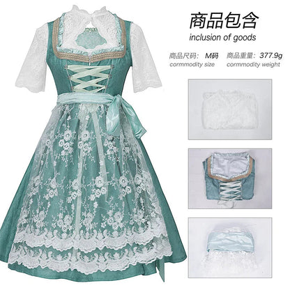 Halloween Carnival Cosplay Costume German Oktoberfest Maid Dress Woman Bavarian Traditional Embroidery Outfits Performance Girl Good Vibrations
