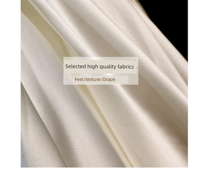 off-Shoulder Main Wedding Dress Small Satin 2023 New Arrival Bride Going out Main Yarn Vintage Satin Satin Palace Style Main Yarn