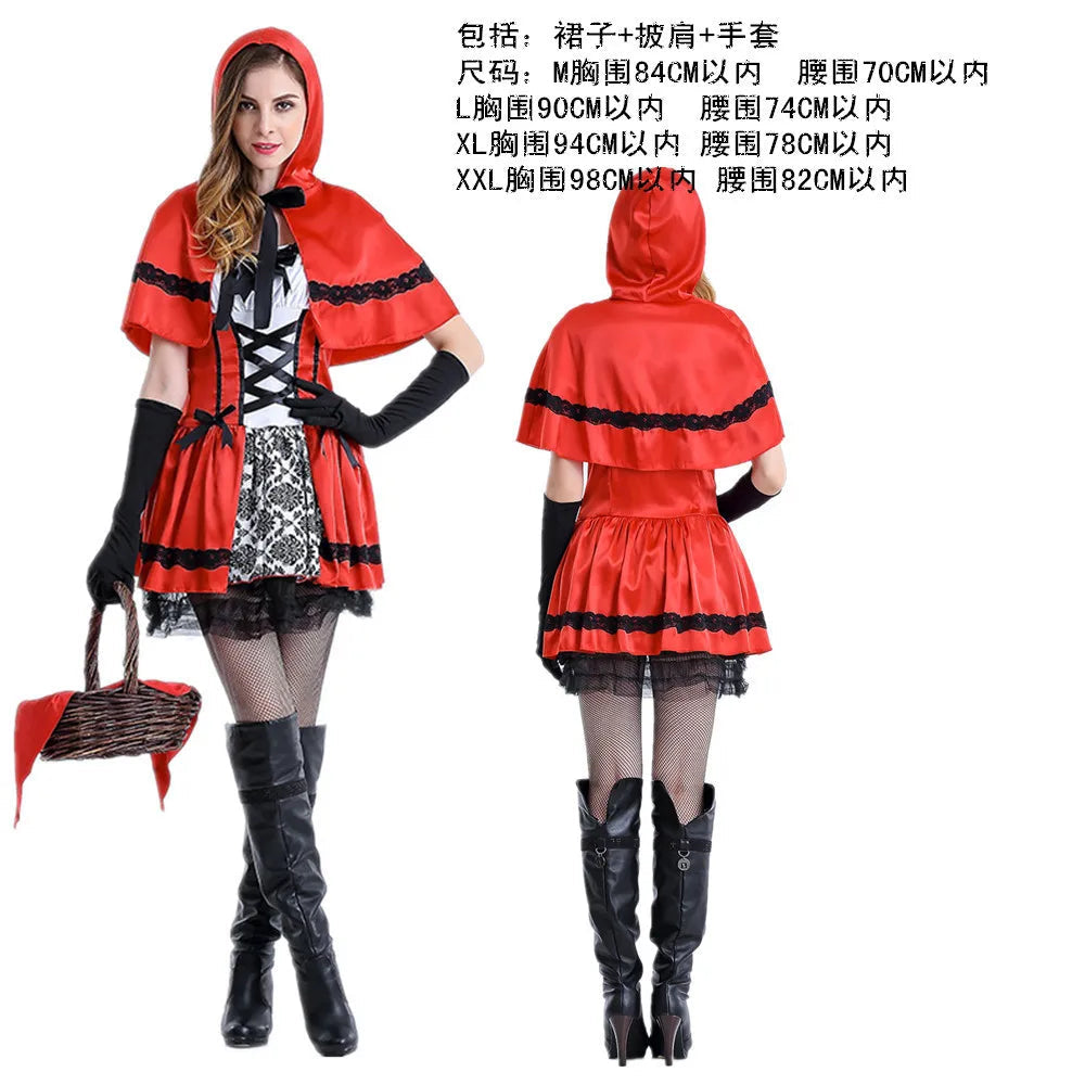 Halloween costume Goth little Red Riding Hood club queen costume cosplay costume stage dress Good Vibrations