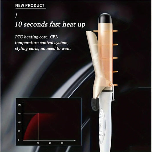 1pc Rotating curling iron, automatic curling iron, quick heating iron suitable for medium and long hair, ladies' gifts, Good Vibrations