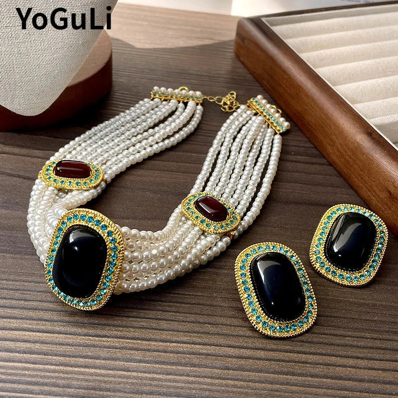 Modern Jewelry Luxury Temperament Geometry Simulated Pearl Necklace For Women Wedding Gifts Delicate Design Accessories Good Vibrations Adult Super Store