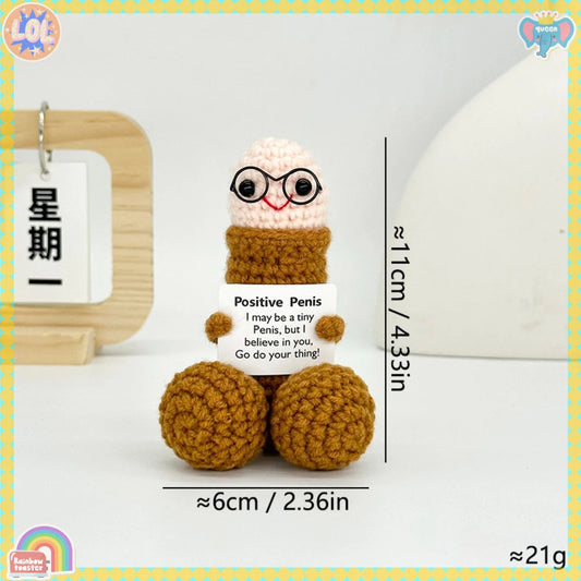 Christmas Little Gifts Ideas Car Ornaments Hanging Handmade Knitted Crochet Doll Desktop Decoration Funny Card Decor for Room Good Vibrations