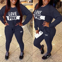 Fashion New Sweatshirts Women Sportswear Printed Letter Spring Tracksuits Long-sleeve Casual Sport Costumes Mujer 2 Piece Set Good Vibrations