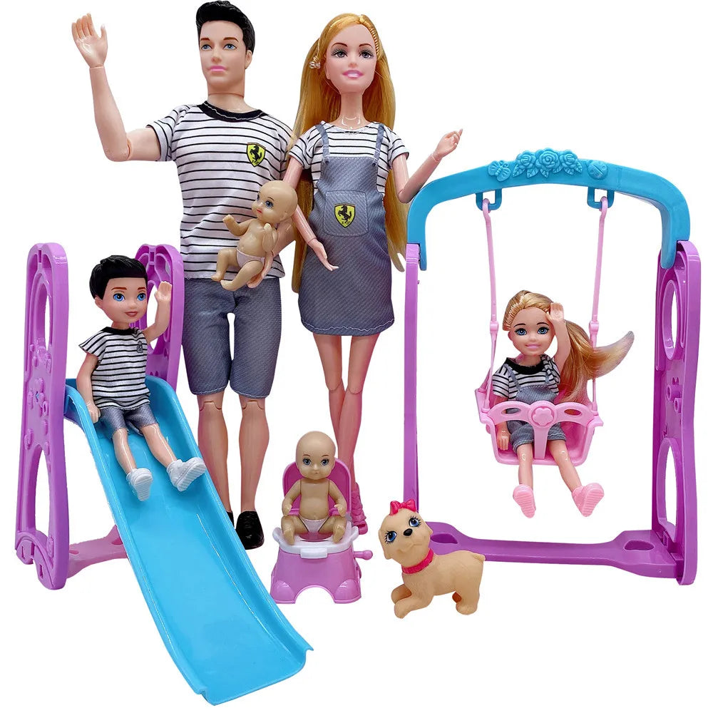 Fashion Cute Doll House Family Stroller Accessories For 11.5'' Pregnant Dolls with Baby Doll Birthday Christmas Gift Kid Toys Good Vibrations
