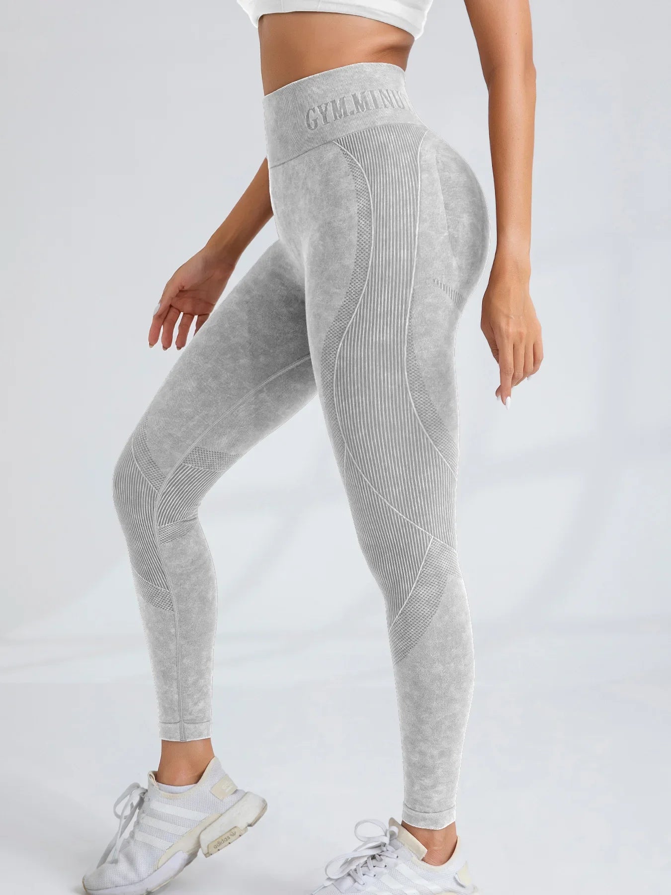 Women Seamless Gym High Waist Yoga Pants Hip Lifting Outdoor Sports Tight Waist Letter Sand Washed Pants Exercise Yoga Leggings Good Vibrations