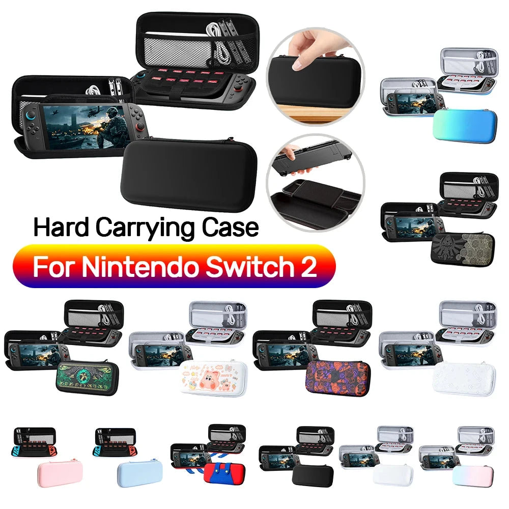 For NS For Switch 2 Game Console Storage Case Portable Carrying Bag Hard Shell NS 2 Console Travel Case with 10 Game Card Slots Good Vibrations