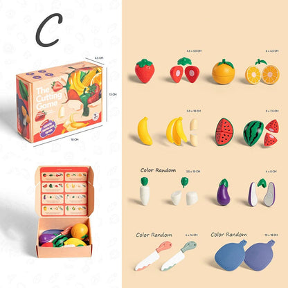 Children Pretend Play Cooking Toys Simulation Food Fruit Vegetable Kitchen Toys Montessori Educational Interactive Toy For Girls Good Vibrations