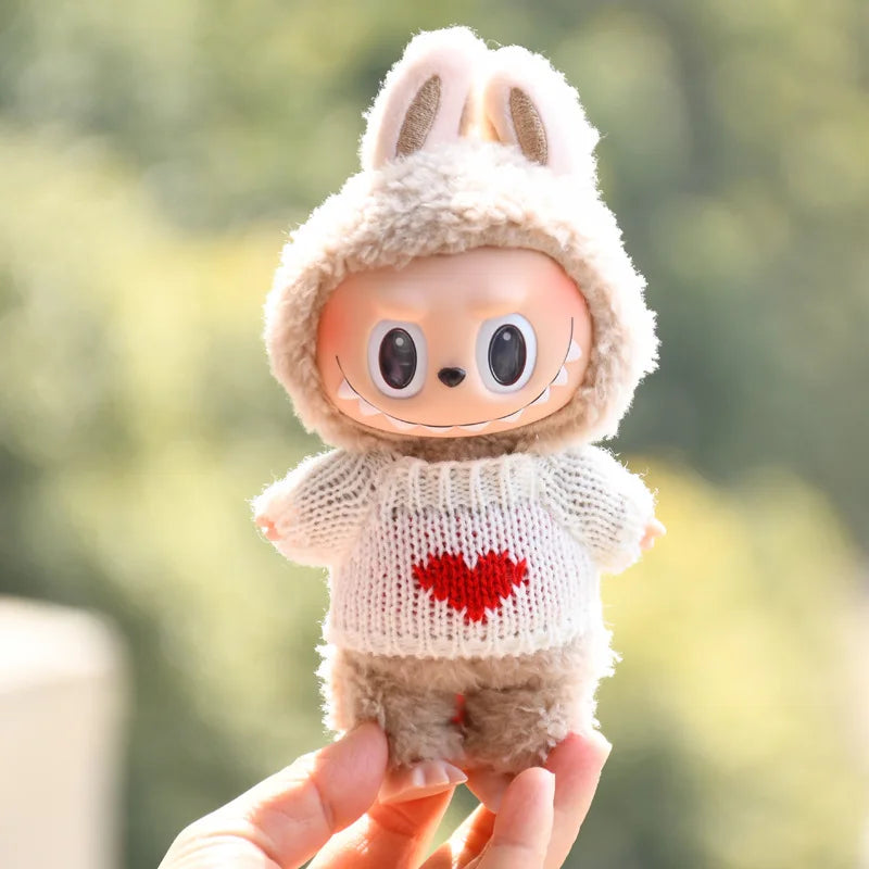 17cm Cute Mini Plush Doll'S Clothes Outfit Accessories For Korea Kpop Exo Labubu Idol Dolls Sweater Clothing DIY Kids Girl Gift Good Vibrations