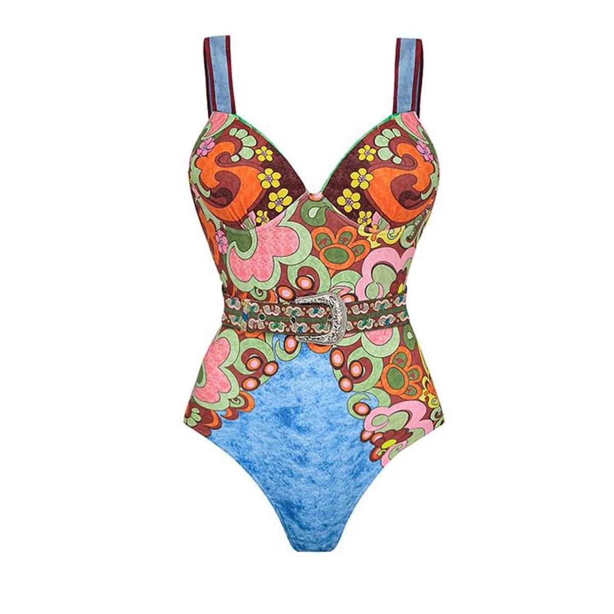2Pcs Printed Swimsuit Women Sexy Swimwear New Bikini With Long Skirt Female Biquini Push Up Swim Suit Bodysuit Beachwear CoverUp Good Vibrations