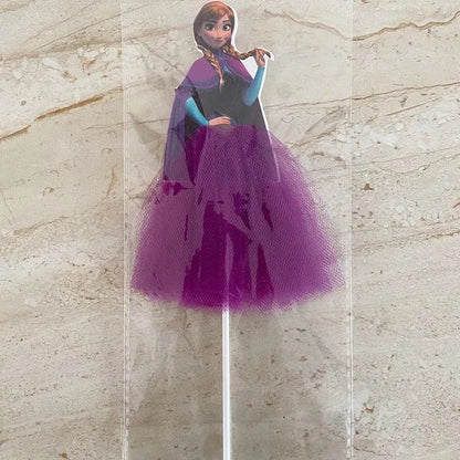1pcs/lot Tangled Snow White Jasmine Princess Theme Birthday Party Girls Favor Decorate Tiana Beauty Beast Design Cupcake Toppers Good Vibrations