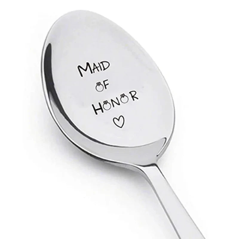 Valentines Day Gift Stainless Steel Milk Coffee Spoons Love Letter Wedding Souvenirs Anniversary Gift for Girlfriend Boyfriend Good Vibrations