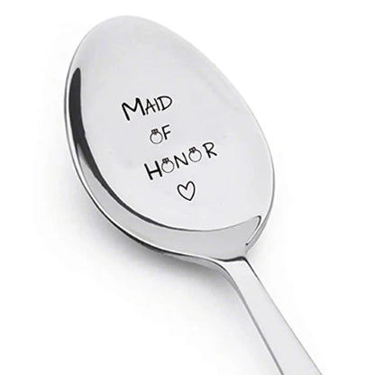 Valentines Day Gift Stainless Steel Milk Coffee Spoons Love Letter Wedding Souvenirs Anniversary Gift for Girlfriend Boyfriend Good Vibrations