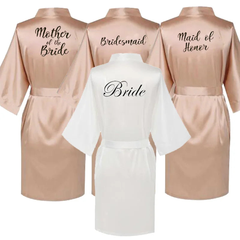 Satin Silk bride robe Wedding Robe Bridesmaid Bride Dressing Gown bridesmaid robes SP002 Good Vibrations