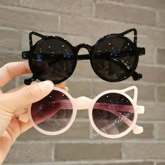 Girls Boys Cute Animal Cartoon Ears Sunglasses Outdoor Sun Protection Children Lovely Vintage Sunglasses Protection Classic Kids Good Vibrations