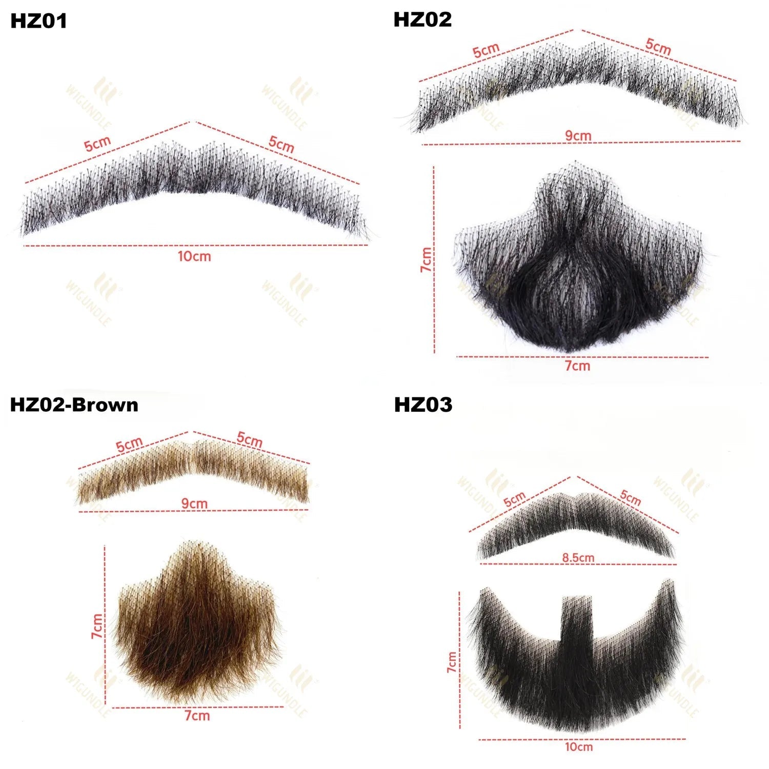 Wigundle Man's Beard Hand Made Real Hair Fake Beard Mustache Fancy Synthetic Invisible for Makeup Fake Hair Cospaly Party Tools Good Vibrations