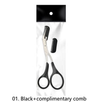 1Pcs Safe Eyebrow Trimmer Stainless Steel Eyebrow Scissors with Comb Hair Removal Shaver Eyebrows Shaping Makeup Tool Good Vibrations