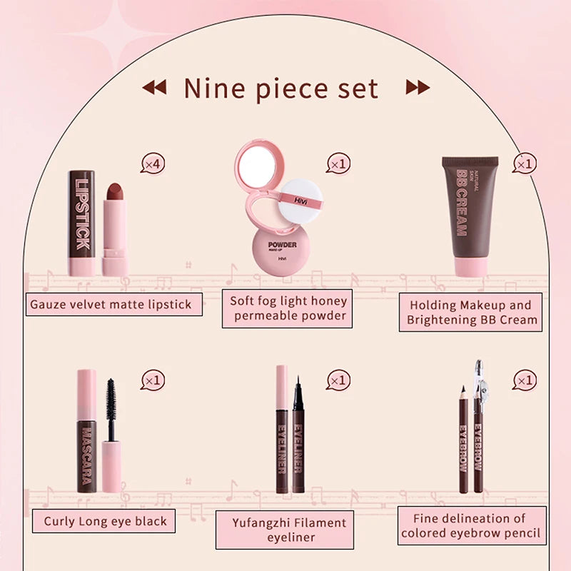 HiVi Makeup Gift Box Powder Glue Record Limited Lipstick Powder Makeup gift box set Valentine's Day gift for your wife Good Vibrations
