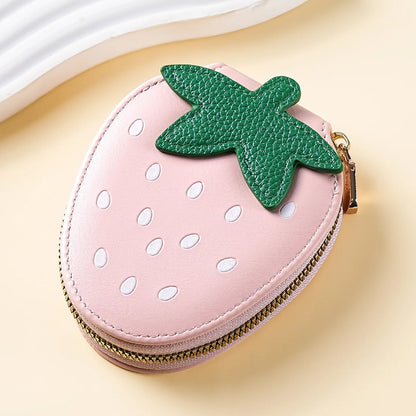 Cute little strawberryPUCoin purse, fruit-themed coin storage bag, card holder Good Vibrations