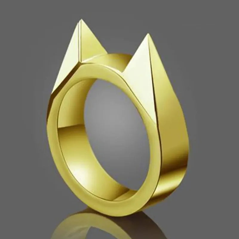 Rings Broken Window Cat's Ear Safety Survival Metal Defense Ring Self Defense Supplies Men/Women Outdoor Survival Self-Defense Good Vibrations