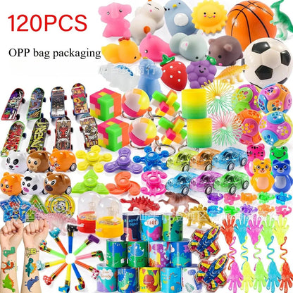 52/120Pcs Kids Birthday Party favors Pinata Stuffed Toy Finger Skateboard Stress Relief Toys Carnival Prize Pinata Filler Gift Good Vibrations