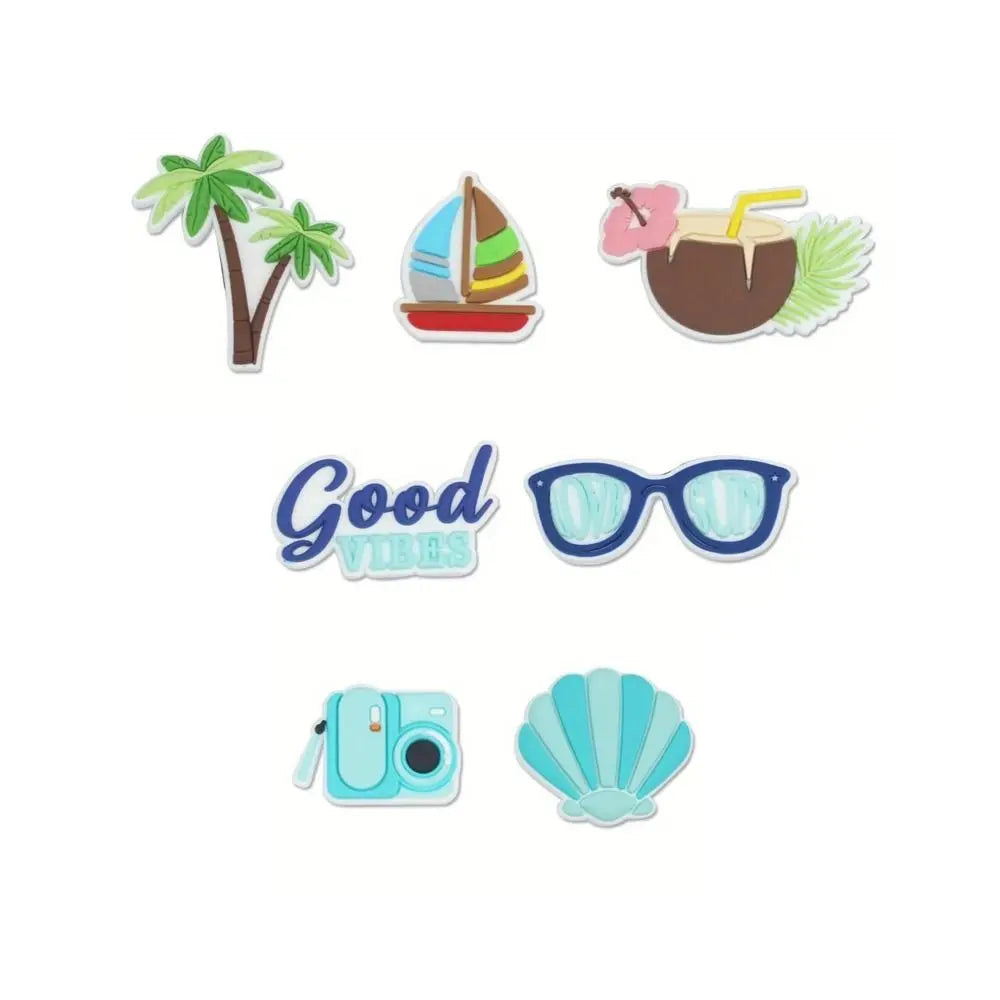 7Pcs DIY Charms for Bogg Bag Accessories Waterproof Beach Bag Accessories Charms for Bogg Bag/Beach Bag Good Vibrations