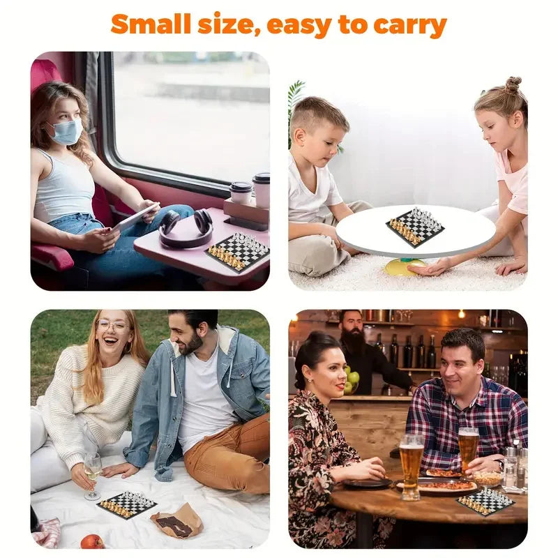 Mini Magnetic Chess Board Game Toys Folding Magnetic Plastic Chessboard Portable Interactive Toy for Kids Adult Birthday Gift Good Vibrations Adult Super Store