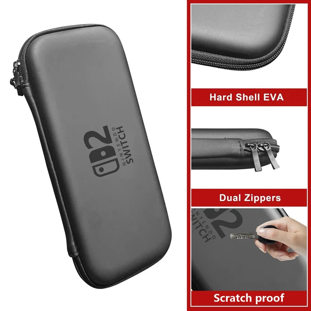 Slim Travel Carrying Case for 2025 Switch 2 Accessories, Waterproof EVA Hard Shell Protective Storage Hand Bag NS 2 Good Vibrations