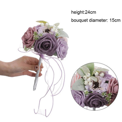 YeeNanee Wedding Gold Hoop Bouquet for Bridesmaids Floral Rose Eucalytpus Metal Ring Wreath Bridal Shower Ceremony Decoration Good Vibrations
