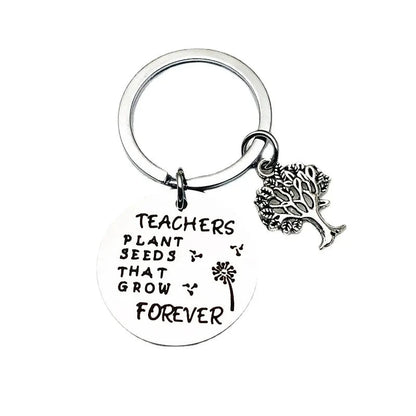 New Teacher Appreciation Gift Keychain Pendant  Graduation Key Chains Keyrings Gift Teachers Plant Seeds That Grow Forever Good Vibrations