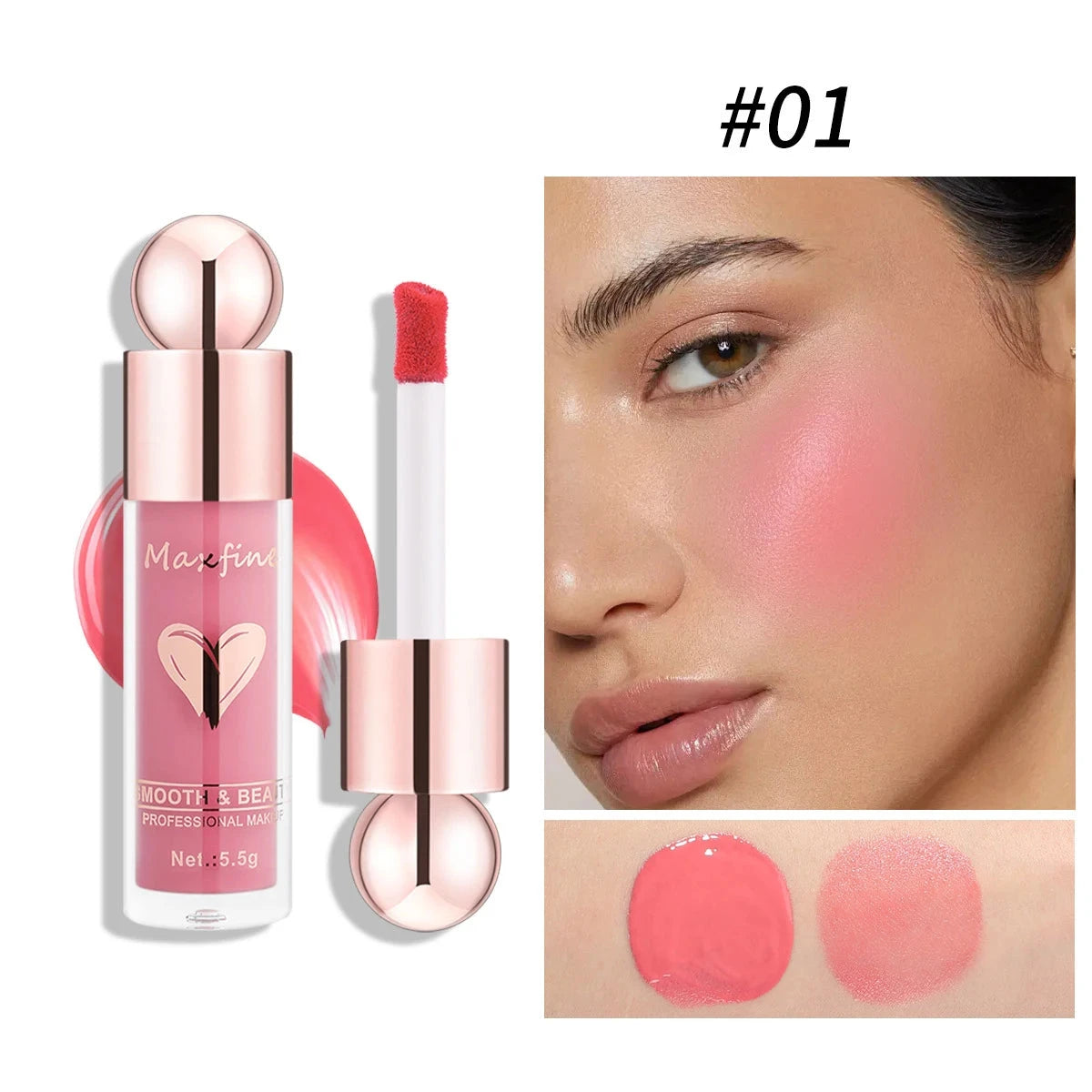 Multifunctional Liquid Blush with Smooth Texture Long Lasting Pigmentation Hydrating Formula and High Light Effect for Makeup Good Vibrations