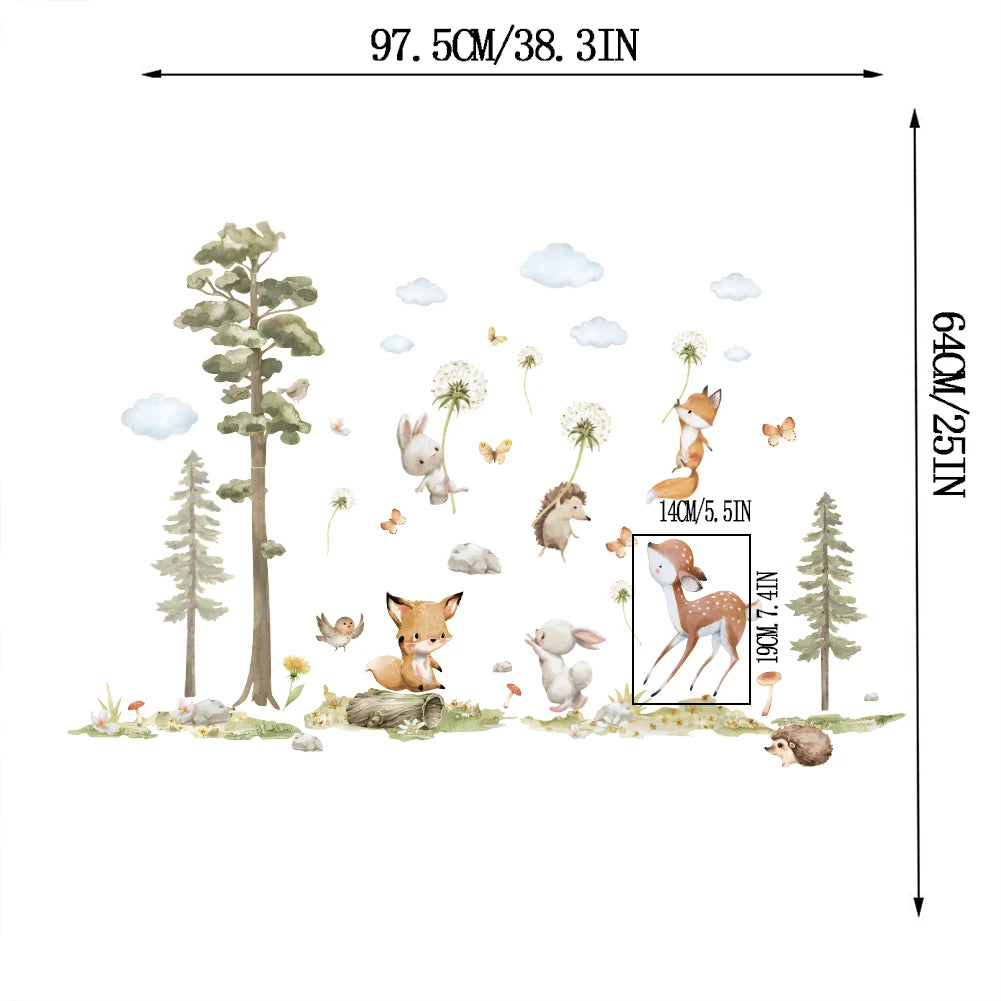 Cartoon Animals decals wall stickers for kids rooms children bedroom wall decals 3d vivid poster Decoration murals Beby Favors Good Vibrations