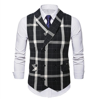 2025 Men's Spring Casual Single Button Suit Vest V Neck New Style  British Men's Suit Vest Waistcoat Formal Business Suit Vest