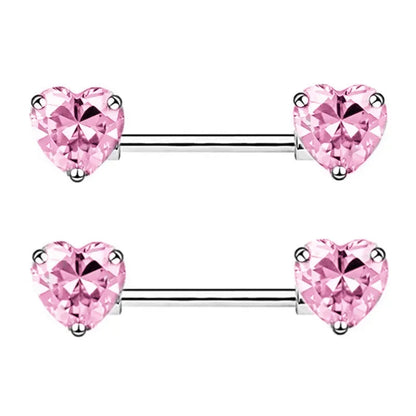 Pink Heart Nipple Piercing Barbell Set Shiny Crystal Nipple Rings Bulk For Women Flower Nippel Jewelry Pack Piercing Teton Lots Good Vibrations Adult Super Store