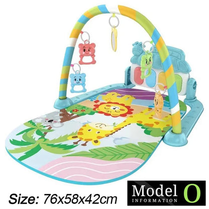 Baby Fitness Stand Music Play Gym Activity Toys Newborn Piano Crawling Blanket Pedal Game Pad Early Education 0-36 Months Gifts Good Vibrations