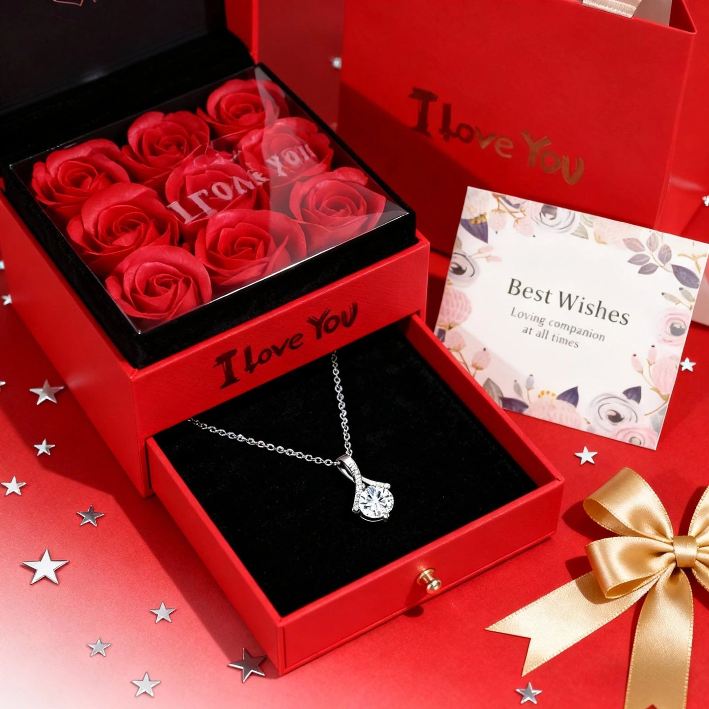 [Gift Box] Confession Fishtail Necklace I Love You Collarbone Chain | Valentine's Day Birthday Gift for Girlfriend/Mom Good Vibrations