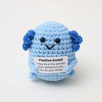 New Positive Energy Potato Hug Pocket Mini Handmade Plush Wool Knitting Doll with Card Funny Christams Gift Home Room Decoration Good Vibrations