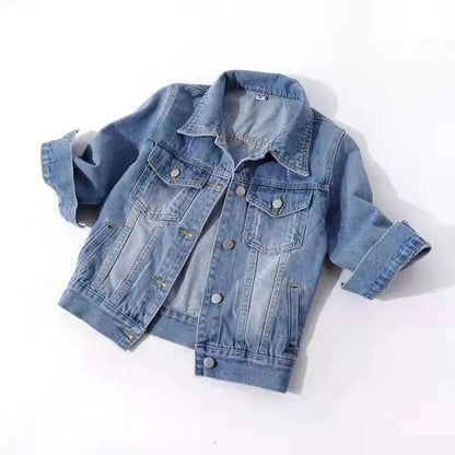 2024 New Women Spring Autumn Denim Jacket Tops Pink Color Solid Short Multicolor Feminino Three Quarter Sleeve Jean Jacket Good Vibrations