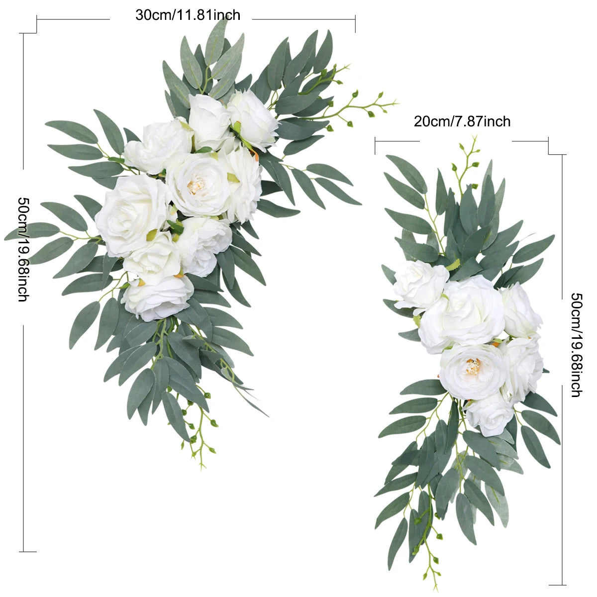 2pcs Artificial Wedding Flowers Hanging Garland Welcome Sign Backdrop Decoration Party Arches Fake Flowers Window Display Floral Good Vibrations