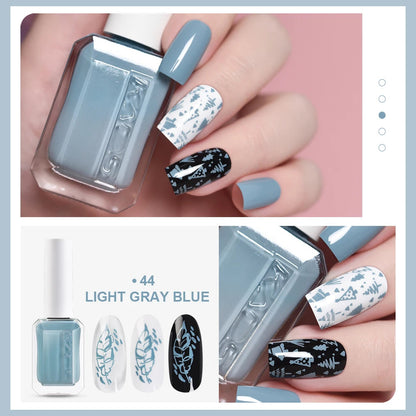 KADS 24 Colors Stamping Nail Polish Black White Gold Silver Nail Art Printing Varnish for Stamp Plate Nail Polish Lacquers Good Vibrations