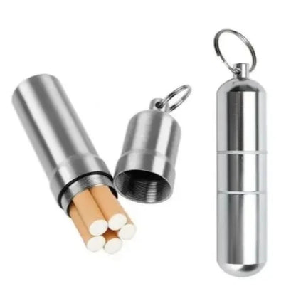 Silver Aluminum Alloy Cigarette Box Waterproof Cigarete Case Pill Toothpick Capsule Cigarette Accessory Mens Gift Gadgets Good Vibrations