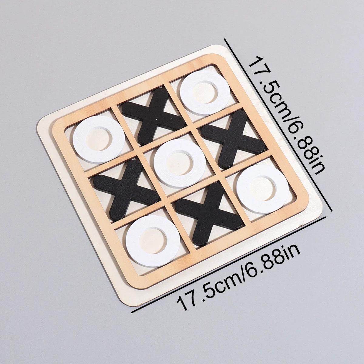 1 set of XO three-in-a-row tic-tac-toe wooden toys, casual battle puzzle board game,  Children's teaching supplies Good Vibrations