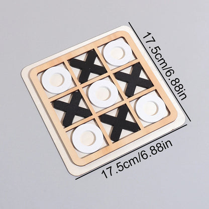 1 set of XO three-in-a-row tic-tac-toe wooden toys, casual battle puzzle board game,  Children's teaching supplies Good Vibrations