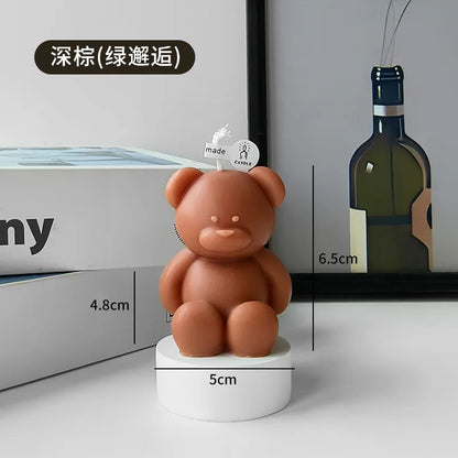 1pc Lovely Bear Aromatherapy Candles for Home Decoration Lovely Scented Candle Photography Props Festival Home Ornaments Good Vibrations