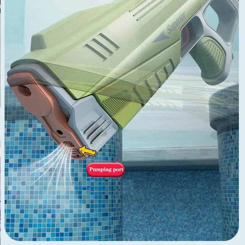 43cm Full Electric Automatic Water Storage Gun Toys Portable Children Summer Beach Outdoor Fight Fantasy Toys for Boys Kids Game Good Vibrations